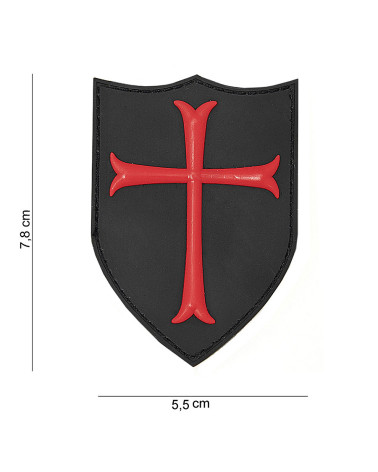 Patch 3D PVC Crusader Noir - 101 Inc, un accessoire tactique robuste et stylé.