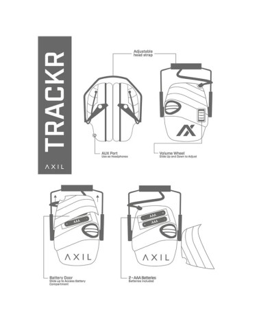 Casque Trackr Electronic - Axil, protection auditive électronique pour une performance optimale en milieu bruyant.