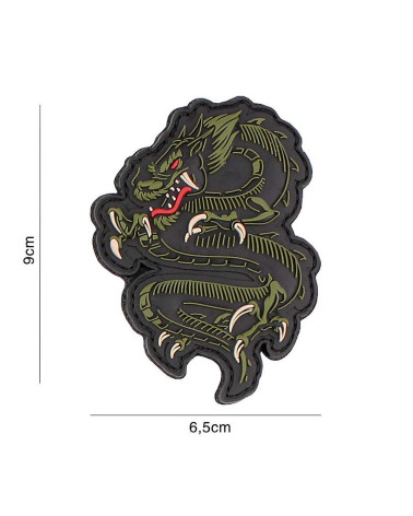 Patch 3D PVC Dragon Vert de 101 INC – un design unique et résistant pour personnaliser votre équipement tactique.