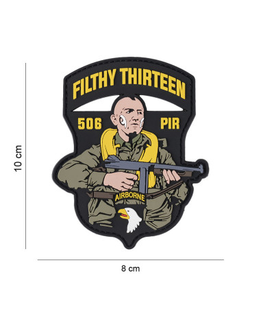 Patch 3D PVC 506 PIR Filthy Thirteen de 101 INC, inspiré des célèbres parachutistes de la Seconde Guerre mondiale.