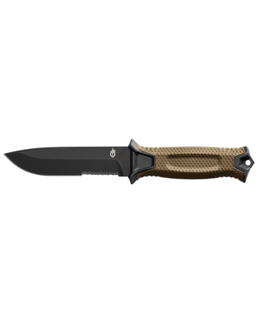 Couteau Gerber Strongarm Coyote Serration avec lame mixte et manche ergonomique