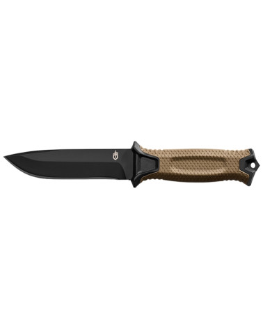 Couteau tactique Gerber Strongarm Coyote avec lame en acier 420HC et étui modulable.