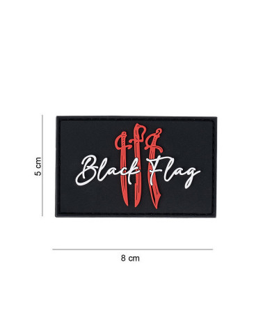 Patch 3D PVC BLACK FLAG SWORD de 101 INC avec drapeau noir traversé par une épée verticale