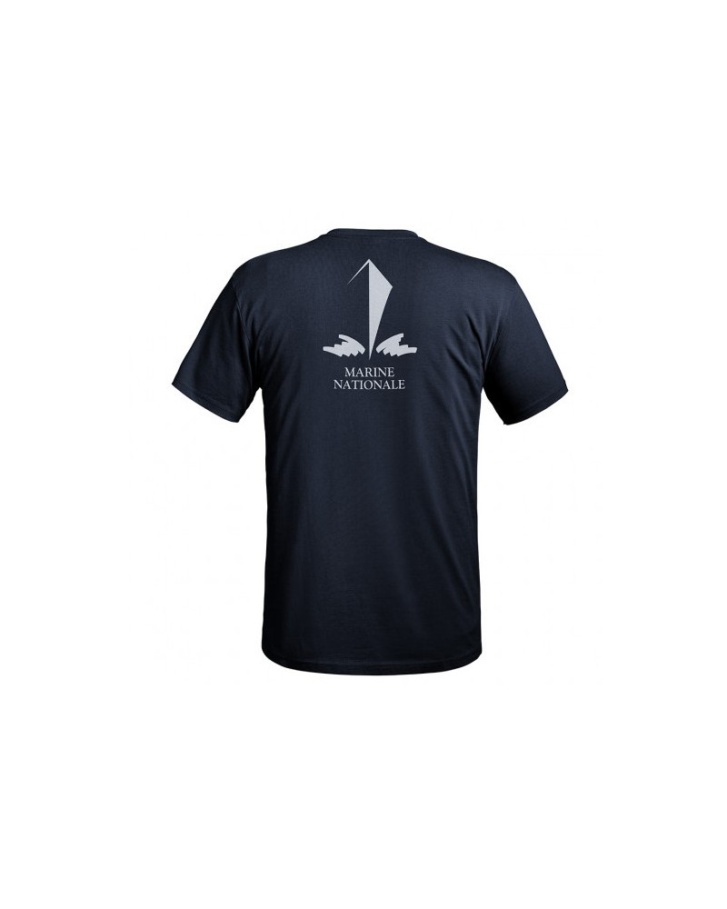 T-SHIRT STRONG LOGO MARINE NATIONALE BLEU MARINE - A10 EQUIPMENT